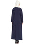 Modern Pleat and decorative button Abaya Blue