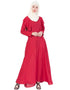 Dubai Frill casual daily wear collage girls casual abaya Red