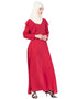 Dubai Frill casual daily wear collage girls casual abaya Red