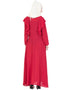 Dubai Frill casual daily wear collage girls casual abaya Red