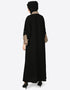 Muslim contrast band cuff pearls beaded Dubai Kaftan Black