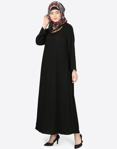Arabic Basic plain casual Abaya Black