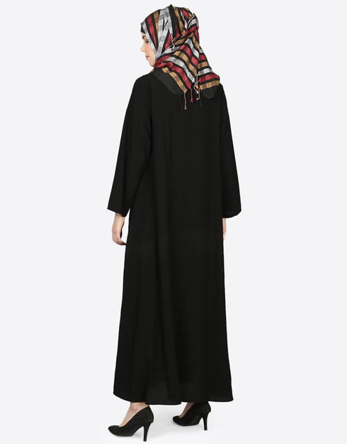 Arabic Basic plain casual Abaya Black