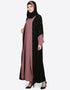 Muslimah Contrast beaded Dubai Kaftan Black