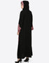Muslimah Contrast beaded Dubai Kaftan Black