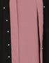 Muslimah Contrast beaded Dubai Kaftan Black