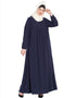 Trendy Four pleats at bust casual Abaya Blue