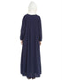 Trendy Four pleats at bust casual Abaya Blue