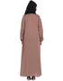 Modern Front Open gather at bust casual Abaya Brown