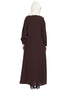 Dubai Front open cuff and band casual Abaya Brown