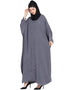 Muslimah Front Open self Button Butterfly Kaftan Grey