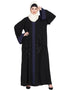 Trendy Contrast Band hand work Dubai Kaftan Black