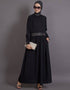Modest Embellished Party Classic Abaya Black