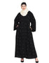 Dubai Pearls embroidered front open Dubai Kaftan Black