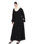 Dubai Pearls embroidered front open Dubai Kaftan Black