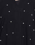 Dubai Pearls embroidered front open Dubai Kaftan Black