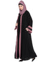 Modest Contrast band with inner Dubai Kaftan Black