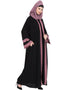 Modest Contrast band with inner Dubai Kaftan Black