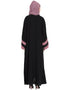Modest Contrast band with inner Dubai Kaftan Black