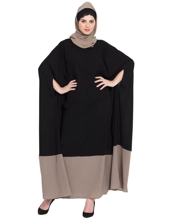 Islamic Contrast bottom Irani Kaftan Black