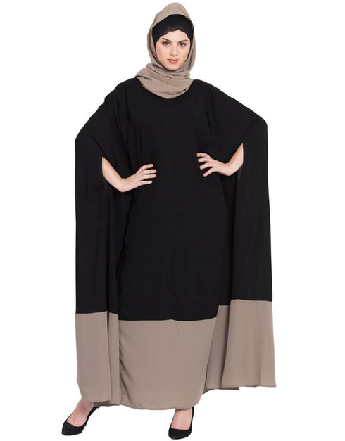 Islamic Contrast bottom Irani Kaftan Black