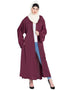 Trendy Front open with Belt wine Abaya Wine