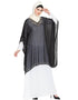 Modern Double layer embellished Party Abaya Black