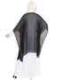 Modern Double layer embellished Party Abaya Black