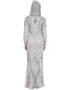 Muslim Full embellished Grey Party Abaya Grey