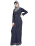 Modest Full embellished Navy Party Abaya Navy Blue