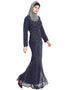 Modest Full embellished Navy Party Abaya Navy Blue