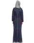 Modest Full embellished Navy Party Abaya Navy Blue