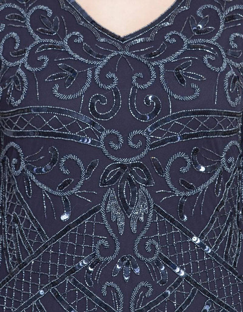 Modest Full embellished Navy Party Abaya Navy Blue
