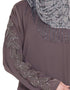 Islamic sleeve embroidered Umbrella Abaya Brown