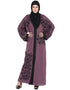 Modern Front Open embroidered Dubai Kaftan Purple