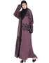 Modern Front Open embroidered Dubai Kaftan Purple