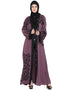 Modern Front Open embroidered Dubai Kaftan Purple