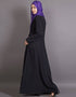 Muslimah Frill Casual Abaya Black