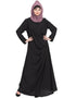 Chic Pleating at Waist Casual Abaya Black