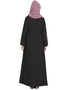 Chic Pleating at Waist Casual Abaya Black