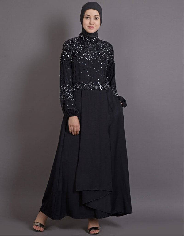 Dubai Embellished Burqown Black