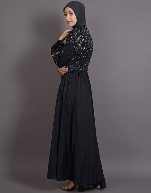 Dubai Embellished Burqown Black
