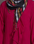 Modest Front frill casual Abaya Wine