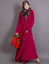 Modest Front frill casual Abaya Wine