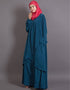 Islamic Overlapped panel casual Abaya Teal