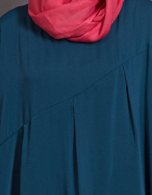 Islamic Overlapped panel casual Abaya Teal