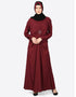 Arabic Circle Pleated Abaya Maroon