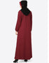 Arabic Circle Pleated Abaya Maroon