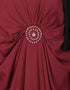 Arabic Circle Pleated Abaya Maroon
