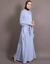 Women Yoke At Chest Triangle Panels Collage Girl Abaya Blue